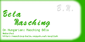 bela masching business card