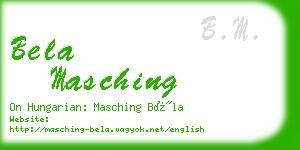 bela masching business card